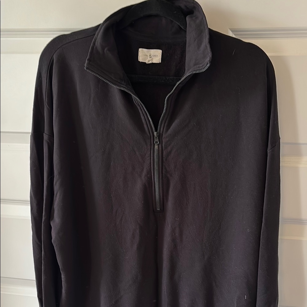 Lou & Grey Black Half-Zip Sweatshirt
